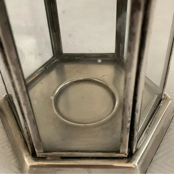 Pottery Barn Pewter Silver Candle Holders Pewter Glass Candle Cage Grape Vines - Picture 7 of 16